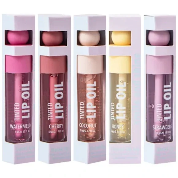 Tinted Lip Oil - Watermelon, Cherry, Coconut, Honey, Strawberry Pk. 1 - Picture 3 of 3